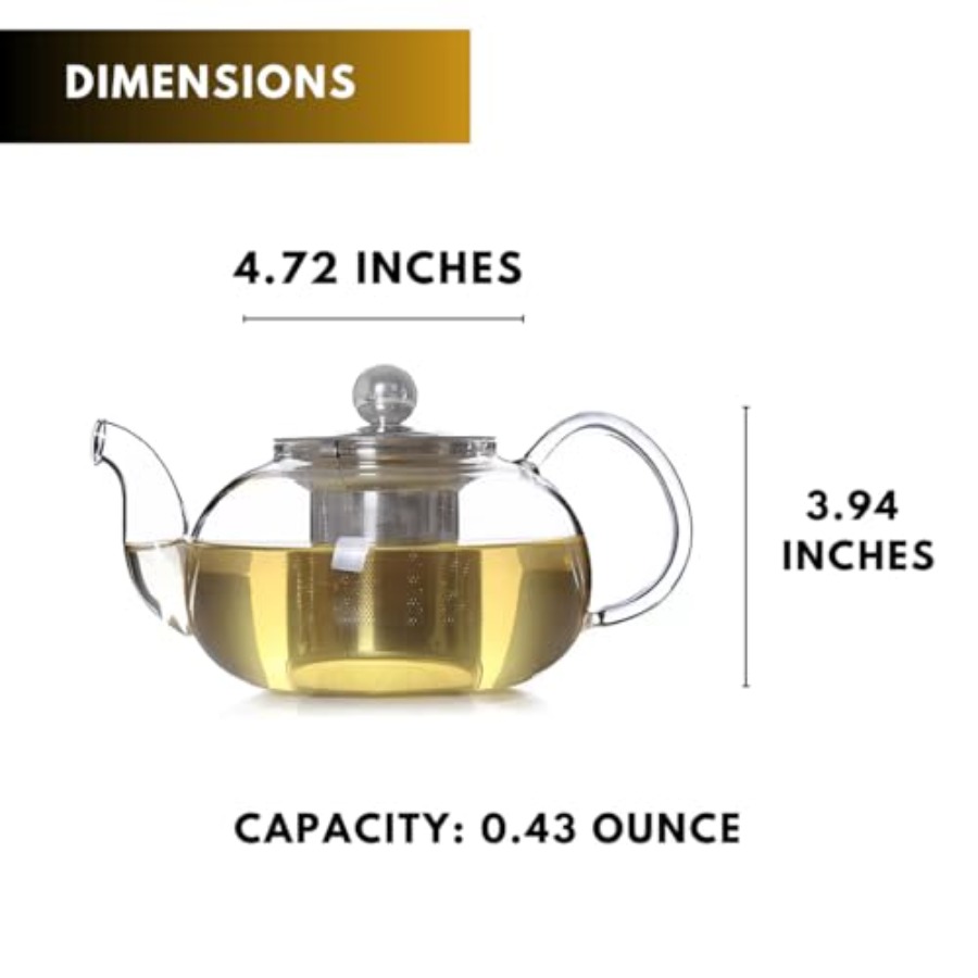 إبريق شاي زجاجي شفاف صغير سعة  - مراجعة Loose Leaf Tea Infuser وسعره