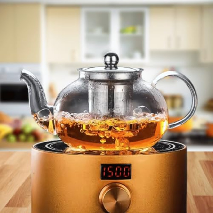 إبريق شاي زجاجي شفاف صغير سعة  - مراجعة Loose Leaf Tea Infuser وسعره